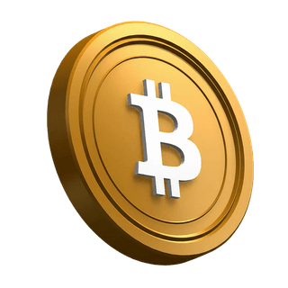 Moneda de Bitcoin BTC inclinada como recurso visual en la sección principal